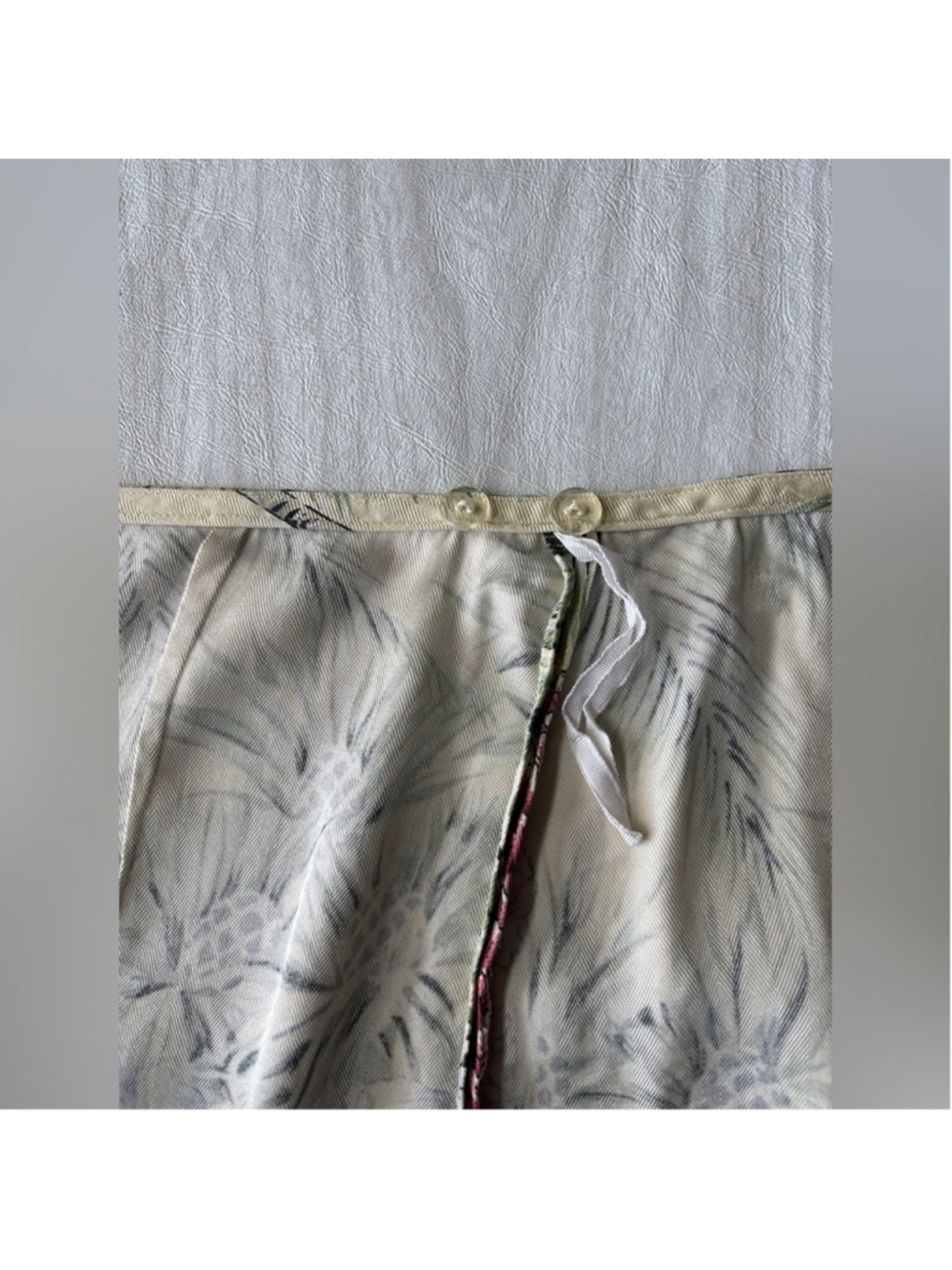 Hawaiian Silk Wrap Skirt Tommy Bahama Palm Floral Mini - green pink -small - Picture 9 of 12